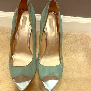 Rachel Roy Turquoise Suede Stilettos 9B